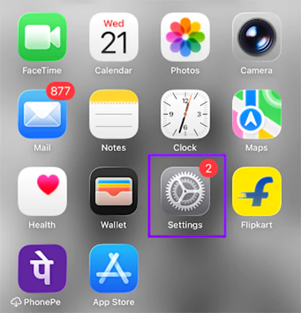 Go to the Settings on your device