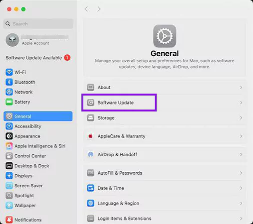 Click Software Update