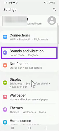 Navigate to Sounds and Vibration