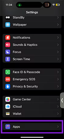 Navigate to the Apps