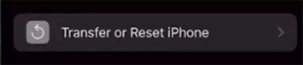 Open Transfer or Reset iPhone
