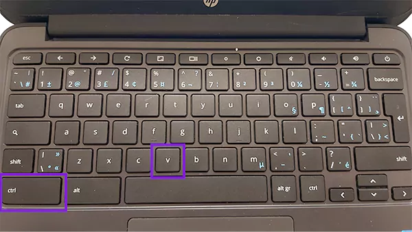 paste shortcut key Ctrl V