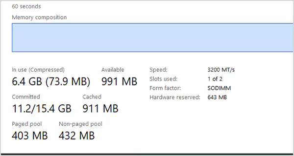 Check RAM speed usage and total memory