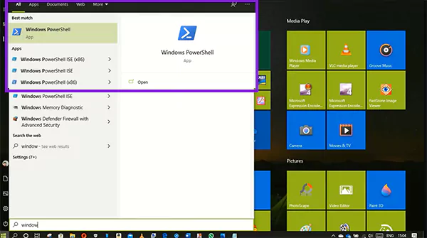 Open Windows PowerShell