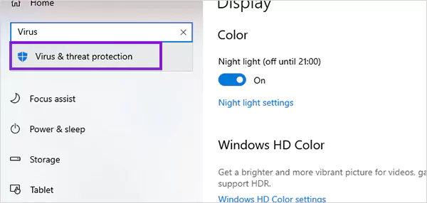 Virus and Threat Protection