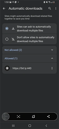 Browser download settings UI