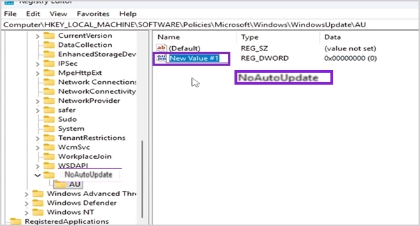 Create No Auto Update