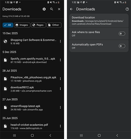 File download location settings
