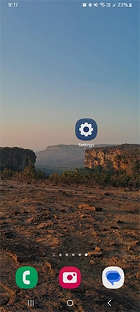 Find settings option