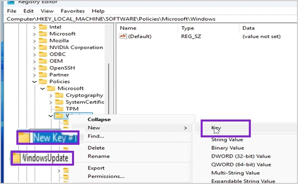 Keys WindowsUpdate