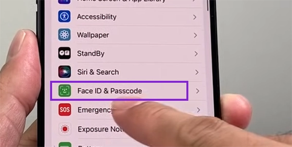 Open Face ID & Passcode