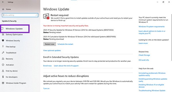 Open Windows Update