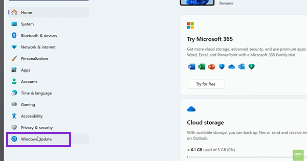 Open Windows Update