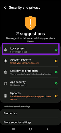 Screen lock type