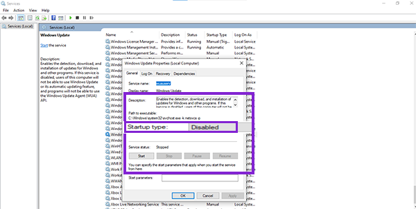 Select Disable