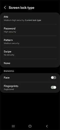 Select New Password Type