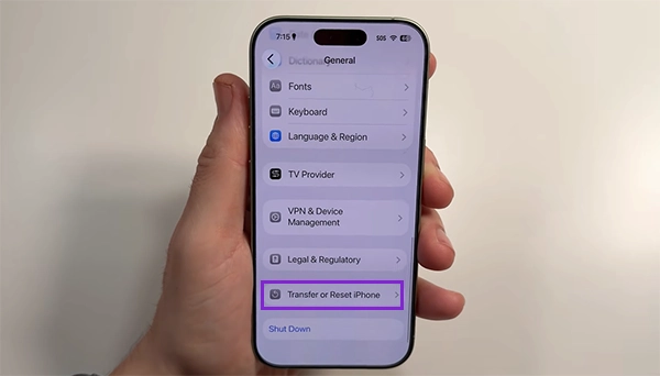 Transfer or Reset iPhone