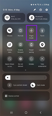 Turn off Flight Mode