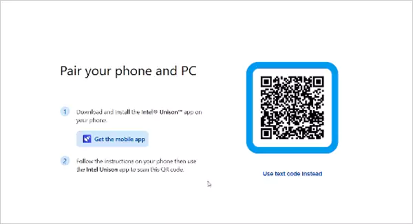 Intel Unison QR Codes