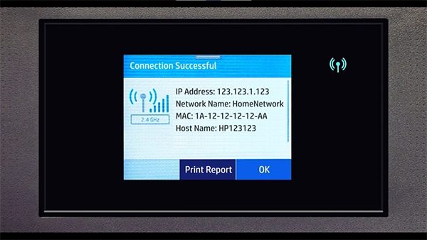 Now, when you enter the password, your WiFi connection with the printer will be established
