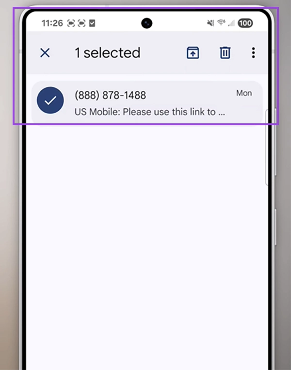 Tap and hold the conversation you want to restore.