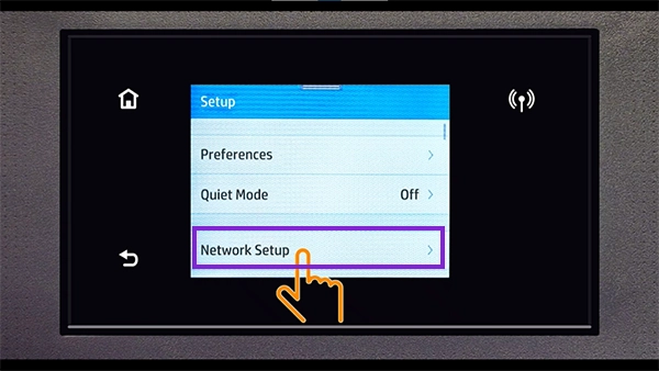 Tap on Network Setup