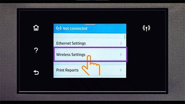 Tap on Wireless Settings