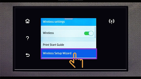 Tap on Wireless Setup Wizard