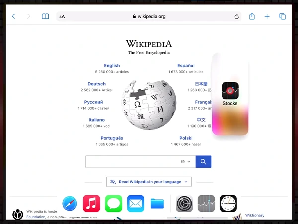 Drag the app to one side of the screen