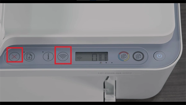 Locate the Wireless and Cancel buttons in your printer.