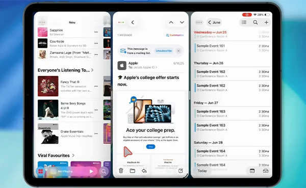 Multiple apps are accessible
