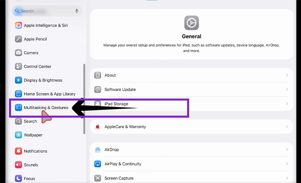 Tap on Multitasking and Gestures