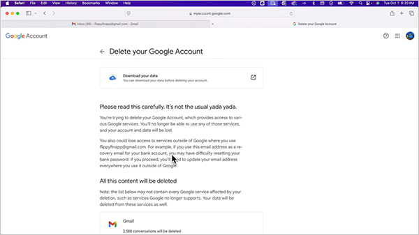 Read this crucial information about account deletion