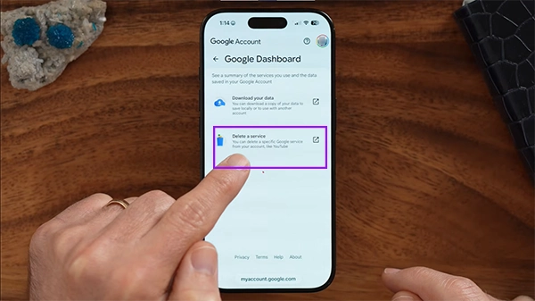 Tap on Delete a service